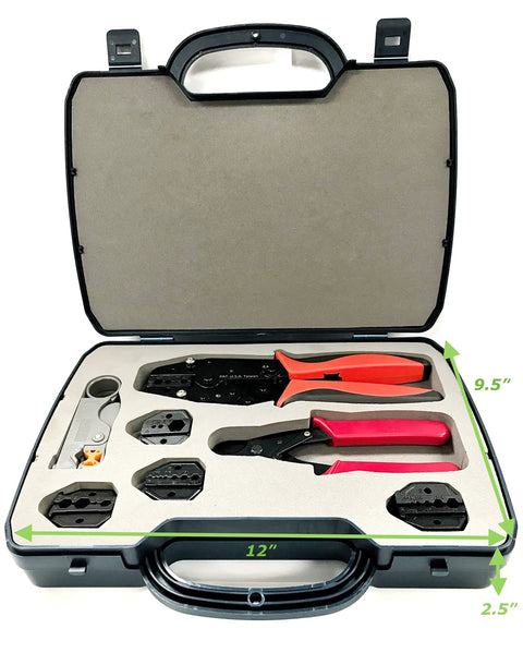 Professional Ratcheting Wire Crimping Tool For Electrical Connectors And Terminals, 5 In 1 Multi Purpose Crimping Set in case