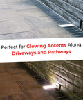 4x8 Inch Paver Light With 2700K Warm White Glow, Glare Free Driveway And Walkway LED Brick Light in stone path