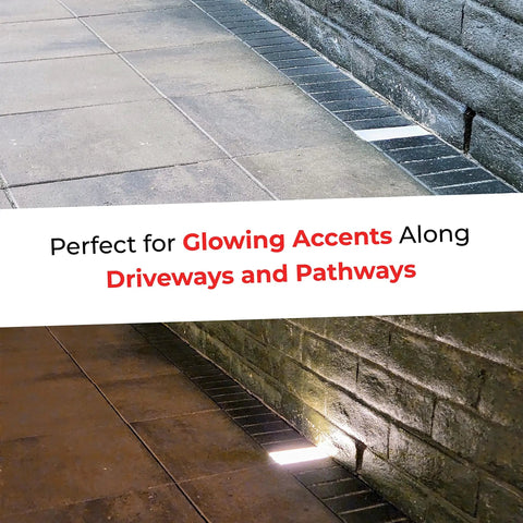 4x8 Inch Paver Light With 2700K Warm White Glow, Glare Free Driveway And Walkway LED Brick Light in stone path