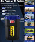 12V 80W Oil Extractor Pump with auto overload, emergency stop, and compatibility for cars, motorbikes, boats, and more