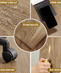 Features of Waterproof Peel And Stick Floor Tile Earthen Oak Vinyl Plank Flooring, showing durability, texture, and adhesive strength
