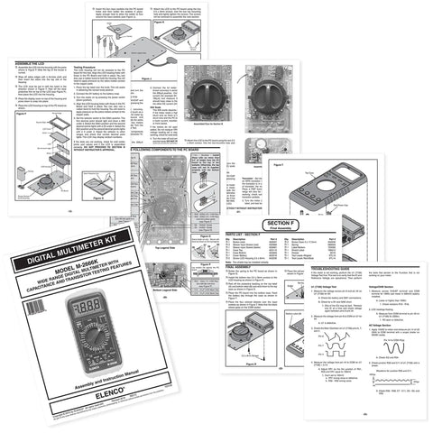 Instruction manual for Deluxe Full Function Digital Multimeter Kit With 1.3 Inch Display Overload Protection Capacitance To 200uF