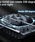 RC Military Tank Tiger I WW2 Battle Toy With IR Battle showing rotating turret and 330° range