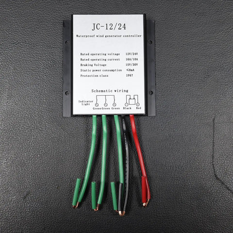Wind turbine generator controller with multiple colored wires, rated at 12V/24V for 1200W Wind Turbine Generator Kit for Off-Grid Power.