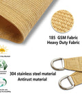 Rectangle Shade Sail 10x13 Outdoor Canopy For Patio And Garden, UV Blocking 95% Shade Solution, Durable PE Fabric details