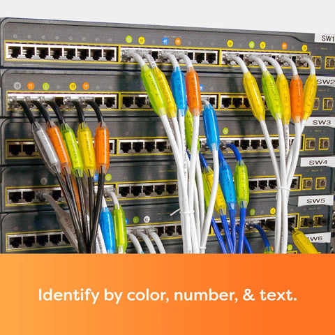 Effortless Cord And Cable Identification System For Home Office And Commercial Setups With Quick Label Tags on network cables