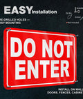Dang Solid No Entry Warning Sign, 8X12 Inch Heavy Duty Reflective Aluminum Panel for easy installation on walls and fences.