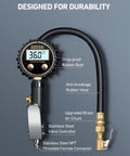 Digital Tire Pressure Gauge With Inflator For Cars SUVs And Bikes Must Have Tool That Reads 3 To 250 PSI With 0.1 Display Resolution
