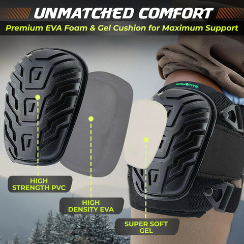 Heavy Duty Gel Knee Pads For Work With Foam Cushioning All Day Comfort Adjustable Comfortable Fit For Flooring Roofing Tiling And Gardening Durable Construction Knee Pads For Pros.