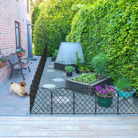 Decorative Garden Fence Panels 24 Inch High By 13 Inch Wide Diamond Mesh Rustproof Metal Animal Barrier And Landscape Border 10 Pack for garden setup