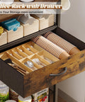 Compact Coffee Bar Cart With Secure Drawer And Hanging Mug Rack Real Cool Three Tier Station showing organized storage with drawer and utensils.
