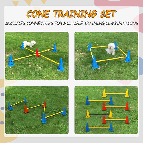 Dog Agility Jump Set With Adjustable Hurdles And Cones For Indoor Outdoor Training Backyard Agility Equipment For Rehab And Beginners