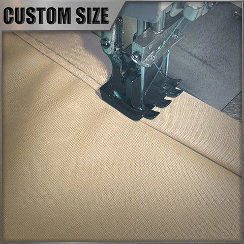 Beige 7 By 12 Ft Waterproof Sun Shade Sail UPF50 Plus Canopy Awning Shelter For Outdoor Patio Garden And Carport UV Block 95 Percent being sewn