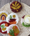 Punch Needle Coaster Kit For Beginners And Adults With Patterns Tools Yarns Hoop Adhesives Coaster Holder And Easy To Follow Instructions