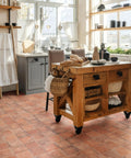 Kitchen with Porcelain Floor And Wall Tile Eight And Three Quarters Inch Square Glazed With A Medium Textured Finish And Low Sheen PEI III