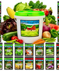 Survival Seed Vault For Beginners Starter Pack With 20k Heirloom And Non GMO Seeds 30 Easy To Grow Varieties pack display