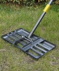 Heavy Duty Lawn Leveling Rake With A 17x10 Inch Head And A 5 Foot Ergonomic Handle Pro Grade Leveler Tool on grass