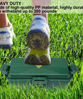 Heavy Duty Outdoor Electrical Box With Weatherproof Snap Cover Fits Garden Adapters And Extension Cords, durable green PP box, 7.6"x3.9"x3.3".