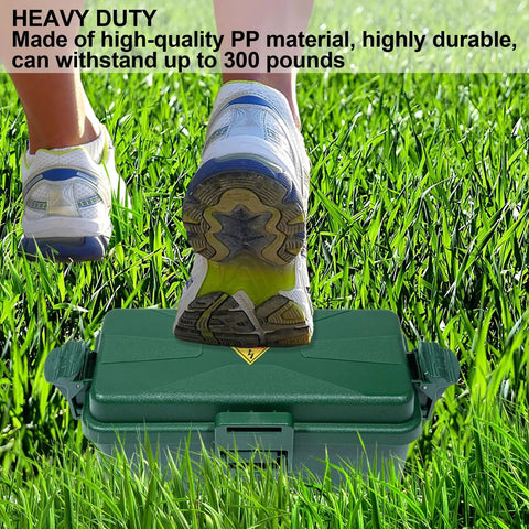 Heavy Duty Outdoor Electrical Box With Weatherproof Snap Cover Fits Garden Adapters And Extension Cords, durable green PP box, 7.6"x3.9"x3.3".