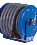 V-117H-850 Vacuum Direct Crank Rewind Hose Reel With Fifty Foot Two Inch Hose One And A Half Inch Cuff Built Tough Steel Construction