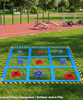 Outdoor Giant Tic Tac Toe And Bean Bag Toss Game For Kids And Adults on grass field near playground equipment
