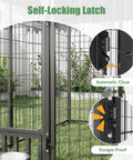 Heavy Duty Outdoor Dog Kennel With Roof For Yard 8x8 Ft Chain Link Fence Dog Run Enclosure Includes Feeding Bowl And Self Locking Latch For Safe, Spacious Outdoor Play And Exercise Built To Last.