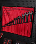 Sixteen Piece SAE Wrench Set With Roll Up Pouch One Quarter Inch To One And A Quarter Inch Open End And Box End Wrenches Built For DIYers