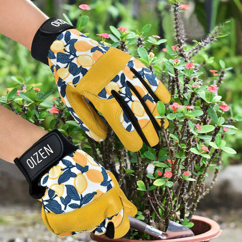 Cowhide Leather Gardening Gloves For Women And Men Tough As Nails Thorn Proof Puncture Resistant Work Gloves With Touchscreen