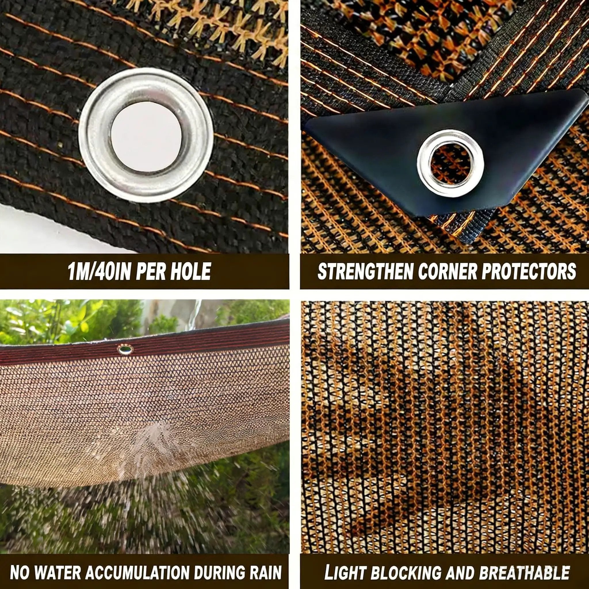 Mocha 90 Percent Outdoor Sun Shade For Patio 6 X 8 Ft ✓