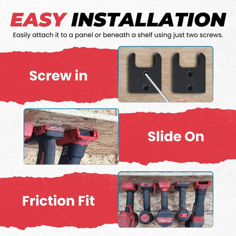 Heavy Duty Slide On Tool Holders Pack Of 10 For M18 Power Tools Wall Mounts And Mounting Plates Storage System assembly steps