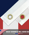 Close-up of All American Patriotic 3x5 Ft Outdoor Flag With Brass Grommets showing durable polyester material and edge stitching.