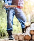 Person using 15 Inch Pickaroon Log Lifter With Steel Head And Hickory Handle For Dragging Or Stacking Logs, great for forestry jobs