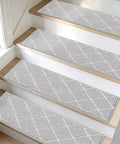 Non Slip Stair Treads For Wooden Steps Non Slip Carpet Runners 28 Inch By 9 Inch Grey Machine Washable Soft Polyester Stair Mats