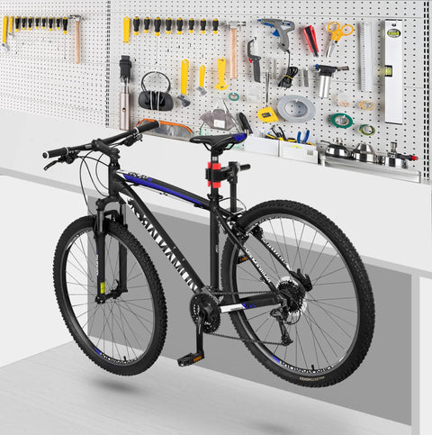Wall Mount Bike Repair Stand With Height Adjustable Workstand 360 Degree Rotating Clamp To Hold Bikes At Any Angle in garage