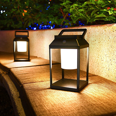 Solar Outdoor Lantern Led Portable Table Lamp With USB And Solar Charging 35W 3000K Warm Glow IP44 Waterproof Cordless Touch Control