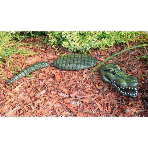 Fearless Lawn Gator Guard Statue For Castle Moat Garden Outdoor Decor Hand Cast From Crushed Stone Bonded With Resin Hand Painted