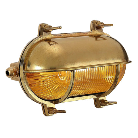 Nautical Brass Bulkhead Wall Light Lampshade Only For Indoor Outdoor Use IP65 Waterproof E27 Ready Old School Vintage Industrial Sconce