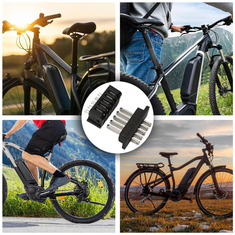 E Bike Battery Power Discharge Connector For Hailong 5 Pin Pair Male And Female Plug Replacement For Ebikes And Scooters Safe Power Transfer Durable Black And Silver