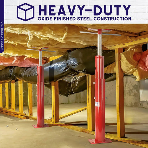Beefy Basement Floor Jack 19 To 36 Inch Adjustable Support Beam Post under cellar ceiling during renovation