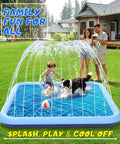 Extra Large 90.5 Inch Splash Pad For Kids And Dogs Oversized Backyard Water Play Mat Non Slip Safe Wading Pool Toy For Summer Outdoor Fun Perfect For Ages 3 And Up Pets And Family
