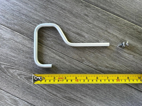 Heat Deflector Handle For Outdoor Stoves Easy Install Keeps Your Hands Safe From Soot Durable Silver Finish Made In USA with measurement