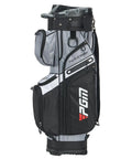 Black and gray 14 Way Organizer Golf Cart Bag With Silent Dividers And Rain Cover Premium Cart Bag With Handles For Men Keeps Clubs Secure