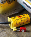 Economy Electrical Lockout Toolbox Kit With Rugged Polypropylene Case, power plug lock with red padlock, on-the-go safety shutdowns.