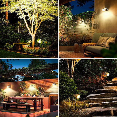 10W Low Voltage LED Landscape Lights 12V 24V Waterproof Outdoor Spotlights 1000LM Warm White 3000K 20 Pack for garden lighting