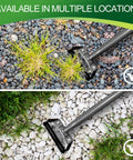 Stirrup Hoe Garden Tool With Hollow Trapezoid Head And 14 Inch Scuffle Loop Weeder on gravel and stone surfaces