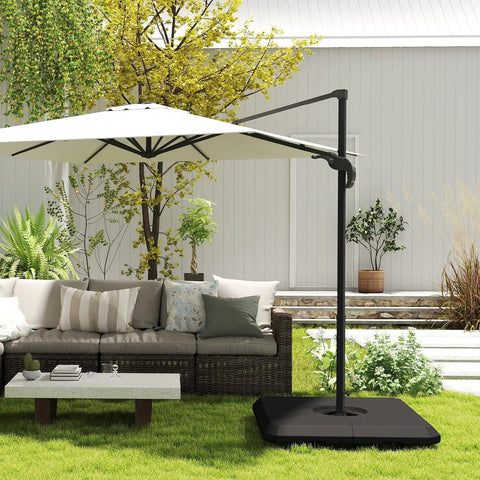 Beefy Heavy Duty Base Weights Stand For Offset Cantilever Patio Umbrella 317 Lb Capacity 4 Piece Set Black Weatherproof