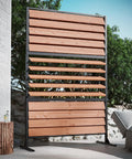 6 By 4 Ft Louvered Wood Privacy Fence Panel With Adjustable Slats For Flexible Privacy And Airflow, FSC Certified Natural Cedar outdoors
