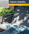 Waterproof olefin fabric detail on Three Seat Porch Swing With Stand And Cozy 990 LB Capacity 2 In 1 Convertible Bed And Swing Canopy