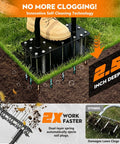 Heavy Duty Lawn Aerator Tool With Pro-Grade 15 Sharp Spikes For Deep Soil Loosening, Manual Grass Aerator in Action, 2.5 Inch Depth
