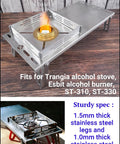 Solo Camping Table In Stainless Steel With Windshield And Heat Shield Portable Tabletop Stove Stand for Trangia Esbit.